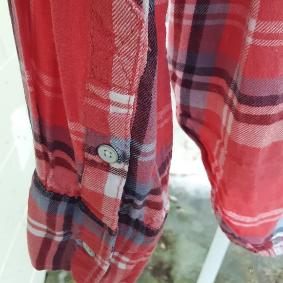 SALE Aeropostale Sm Pink Plaid Button Down Shirt - Picture 5 of 13